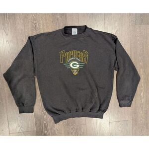 Vintage Green Bay Packers Crewneck Mens‎ Large Logo 7 USA  NFL *DISTRESSED* READ